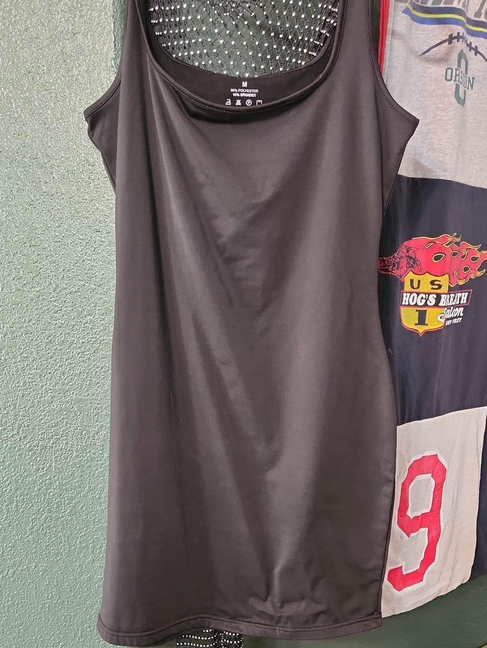 Black Sleeveless Tank Dress With Rhinestone Cover